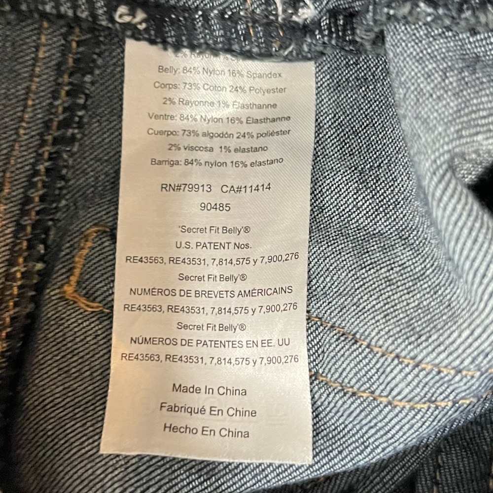 Indigo Blue Maternity Secret Fit Belly Jeans Size SP Skinny Leg Dark Wash Blue - Picture 11 of 14